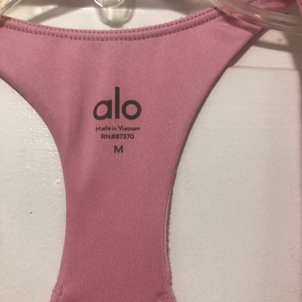 ALO Yoga Pink Ribbed Racerback Tank size M - Picture 4 of 6